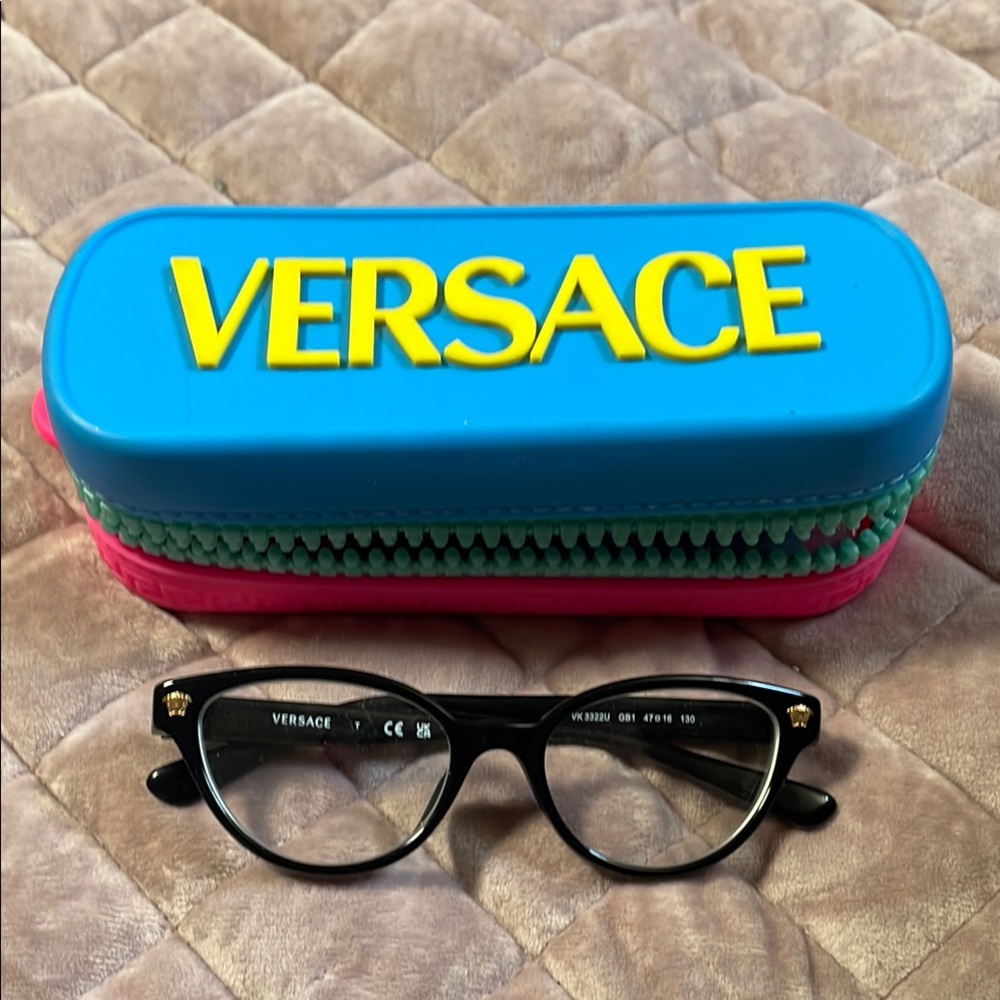 Versace Black Eyeglasses with Case